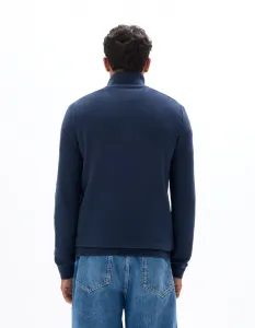 Tmavomodrý sveter na zips Celio