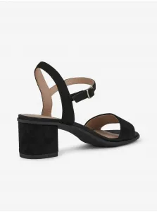 Black Suede Heeled Sandals Geox Aurely - Ladies