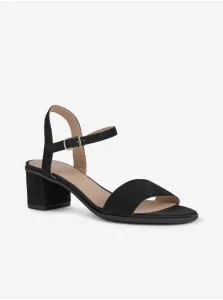 Black Suede Heeled Sandals Geox Aurely - Ladies