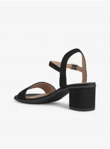 Black Suede Heeled Sandals Geox Aurely - Ladies