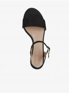 Black Suede Heeled Sandals Geox Aurely - Ladies