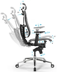 METTA Ergonomická kancelárska stolička YOGA 4D Triumph2, čierna, širší sedák