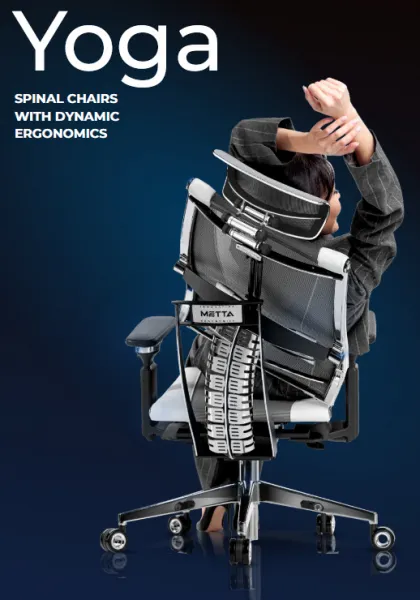 METTA Ergonomická kancelárska stolička YOGA 4D Triumph2, čierna, širší sedák