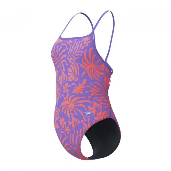Speedo printed web back purple / pink s - uk32