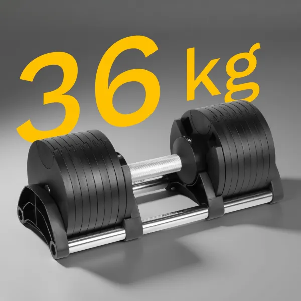 Nastaviteľná jednoručná činka 36 kg, skok po 2 kg, REBEL ACTIVE