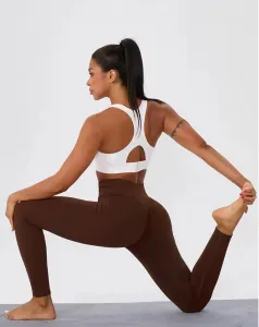 Zateplené push-up hnedé legíny Veľkosť: M