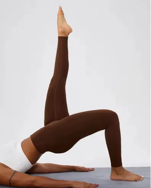 Zateplené push-up hnedé legíny Veľkosť: M