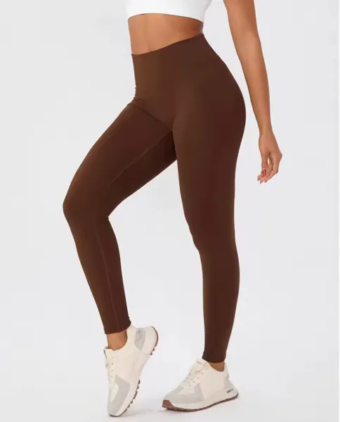 Zateplené push-up hnedé legíny Veľkosť: M