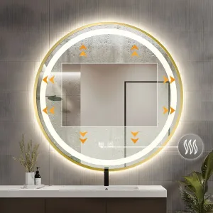 REA Nástěnné zrcadlo s LED osvětlením MMJ 60 cm zlaté