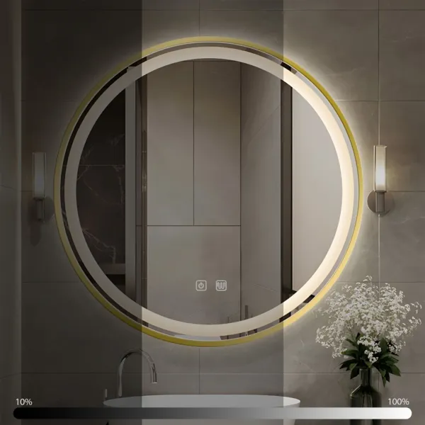 REA Nástěnné zrcadlo s LED osvětlením MMJ 60 cm zlaté