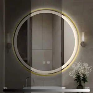 REA Nástěnné zrcadlo s LED osvětlením MMJ 60 cm zlaté