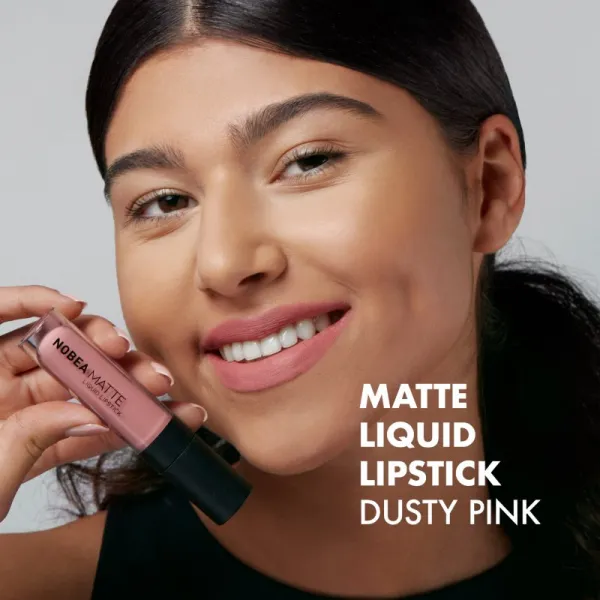 NOBEA Day-to-Day Matte Liquid Lipstick matný tekutý rúž odtieň Dusty Pink #M02 7 ml