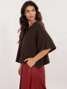 Dark brown short oversize sweater