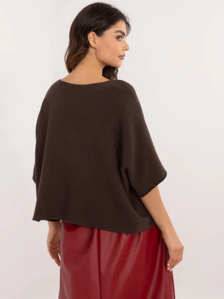 Dark brown short oversize sweater