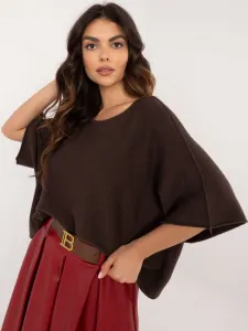 Dark brown short oversize sweater