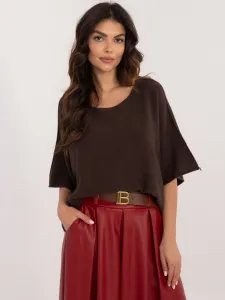 Dark brown short oversize sweater