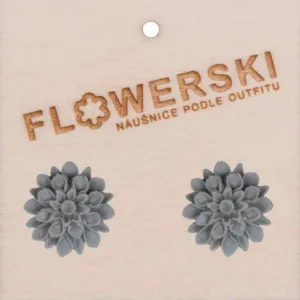 FLOWERSKI Flowerski náušnice - silver grey GRAY