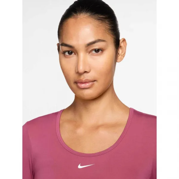 Dámske tréningové tričko s dlhým rukávom NIKE PRO W NP DF LS TOP GG SHINE SWEET BEET RUSH MAROON WHITE