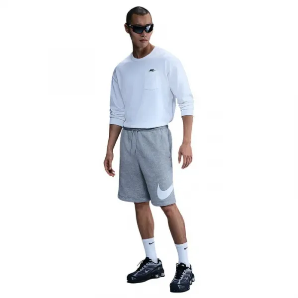 Pánske teplákové kraťasy NIKE M NK CLUB BB SHORT GX DK GREY HEATHER LT SMOKE GREY WHITE