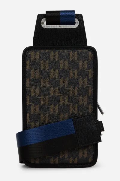Crossbody Karl Lagerfeld K/Monogram Kanvas Slingbag Black-Brown