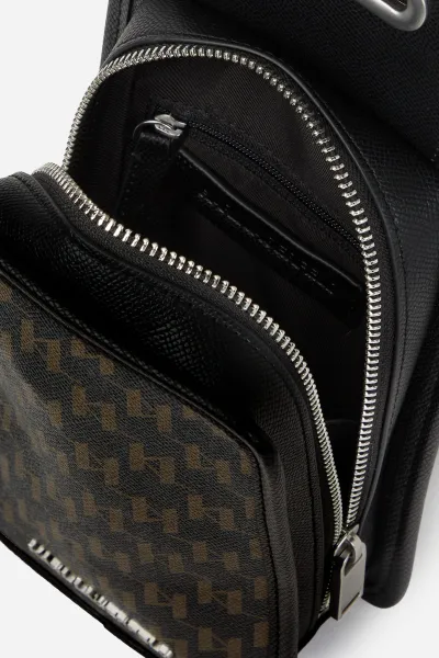 Crossbody Karl Lagerfeld K/Monogram Kanvas Slingbag Black-Brown