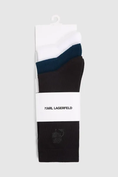Ponožky Karl Lagerfeld K/Kameo Logo Sock 3P Black-Blue-White