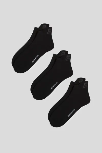 Ponožky Karl Lagerfeld K/Kameo Logo Sneaker Sock 3P Black
