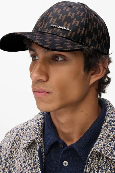 Šiltovka Karl Lagerfeld K/Essential Monogram Cap Black-Brown