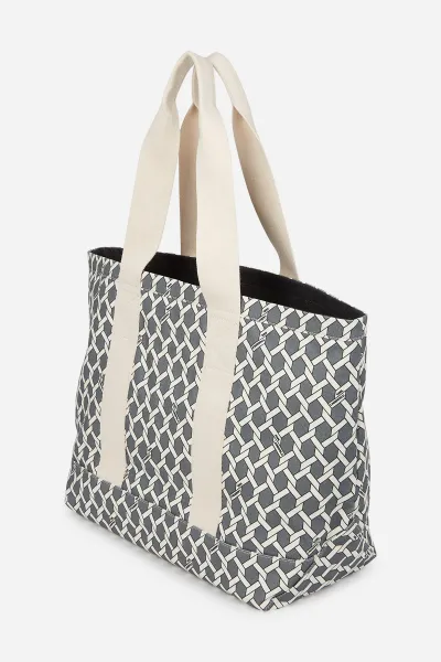 Taška Karl Lagerfeld Rope Aop Rev Shopper White/Black