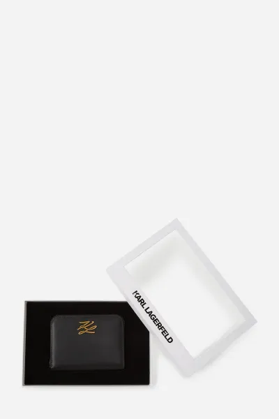 Peňaženka Karl Lagerfeld K/Autograph Md Zip Wallet Gp Black/Gold