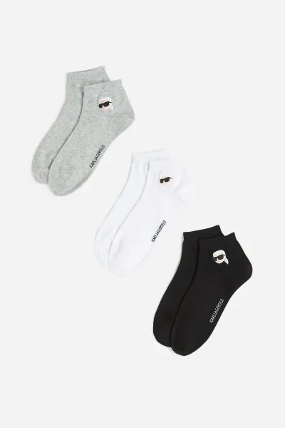 Ponožky Karl Lagerfeld K/Ikon Sneaker Sock 3P Black/White/Grey