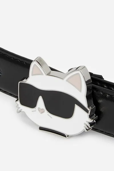 Opasok Karl Lagerfeld Ikon Choupette Belt Black