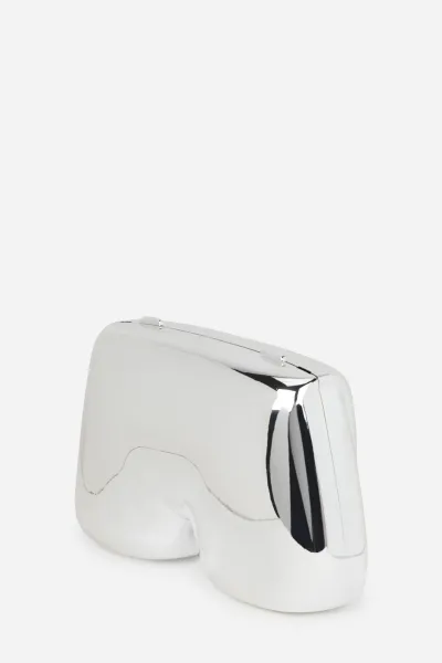 Kabelka Karl Lagerfeld Ikon/K Hard Clutch Silver Metal