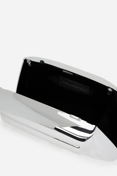 Kabelka Karl Lagerfeld Ikon/K Hard Clutch Silver Metal