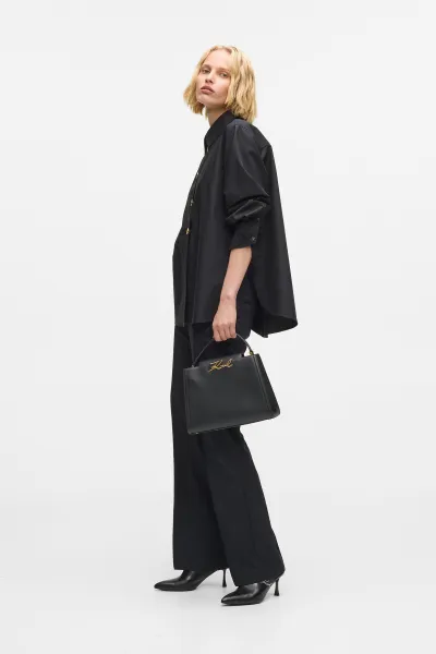 Kabelka Karl Lagerfeld K/Signature Md Top Handle Black/Gold