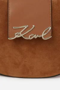 Kabelka Karl Lagerfeld K/Signature Fl Halfmoon Sb Sue Dark Tan