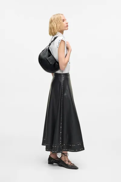 Kabelka Karl Lagerfeld K/Signature Fl Halfmoon Sb Stu Black Embellishment