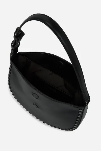 Kabelka Karl Lagerfeld K/Signature Fl Halfmoon Sb Stu Black Embellishment