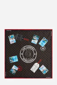Šatka Karl Lagerfeld Ikon Monogram Silk Scarf Gp Brown-Kl Mono