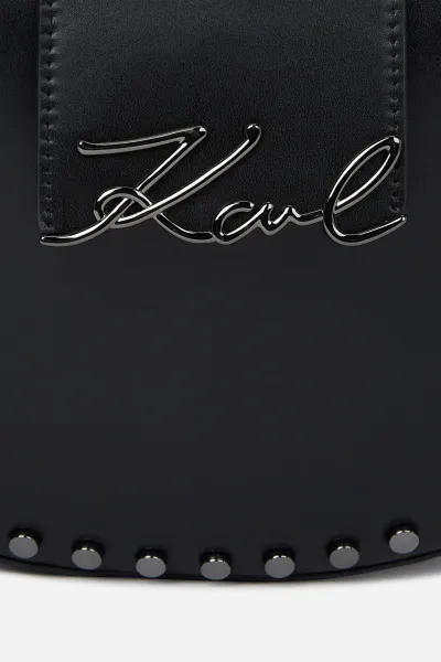 Kabelka Karl Lagerfeld K/Signature Fl Halfmoon Sb Stu Black Embellishment