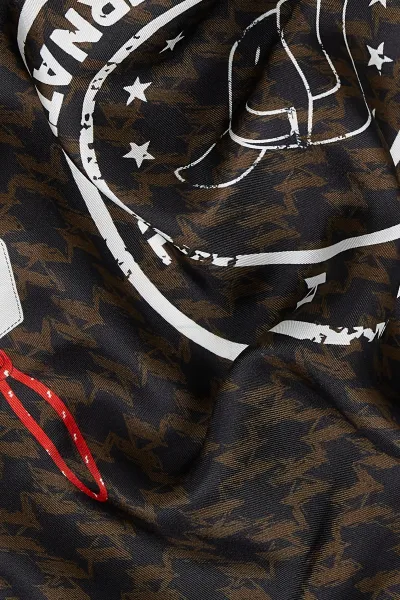 Šatka Karl Lagerfeld Ikon Monogram Silk Scarf Gp Brown-Kl Mono