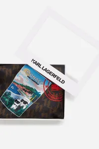 Šatka Karl Lagerfeld Ikon Monogram Silk Scarf Gp Brown-Kl Mono
