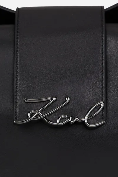 Kabelka Karl Lagerfeld K/Signature Fl Halfmoon Shb Xl Black-Nickel