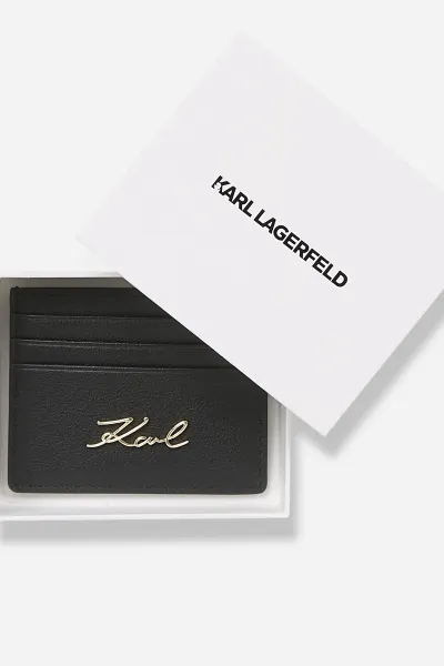 Kožené puzdro na karty Karl Lagerfeld K/SIGNATURE