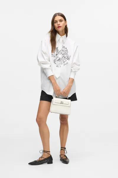 Kabelka Karl Lagerfeld K/Autograph Sm Top Handle Off White