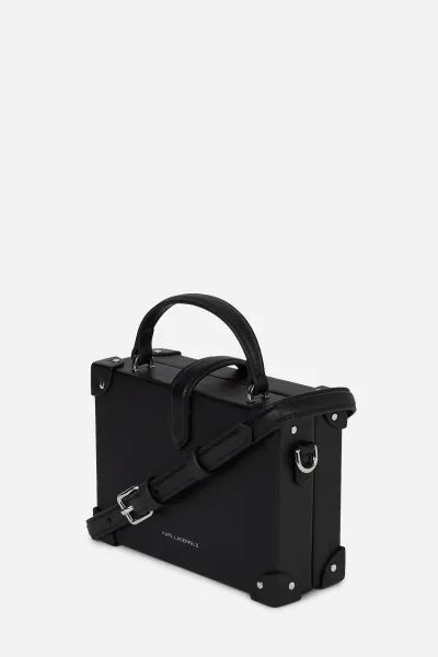 Kabelka Karl Lagerfeld K/Autograph Padlock Sm Trunk Black-Nickel