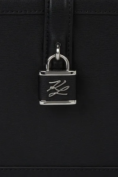 Kabelka Karl Lagerfeld K/Autograph Padlock Sm Trunk Black-Nickel
