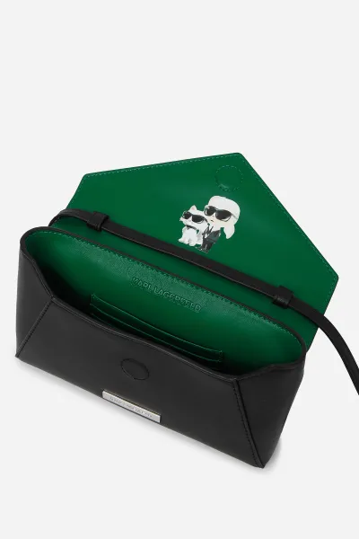 Peňaženka Karl Lagerfeld Ikon Smooth Crossbody Wallet Black