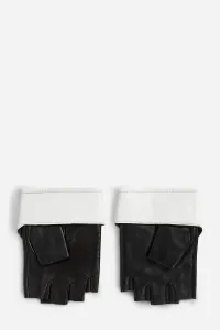 Rukavice Karl Lagerfeld K/Essential Collar Gloves Black/White