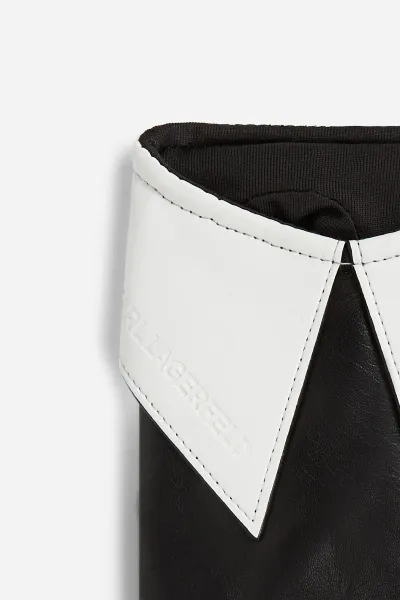 Rukavice Karl Lagerfeld K/Essential Collar Gloves Black/White
